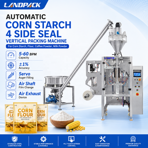 Machine de remplissage et d'emballage verticale automatique VFFS pour sachets de poudre de lait, de curry, de piment, de café moulu, de farine de blé et d'amidon - Product Image 1