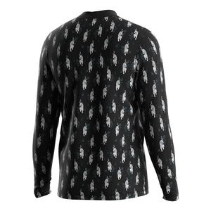 Polo décontracté à manches longues avec fermeture éclair et rayures fines pour homme, col montant, sublimation tendance - Product Image 2