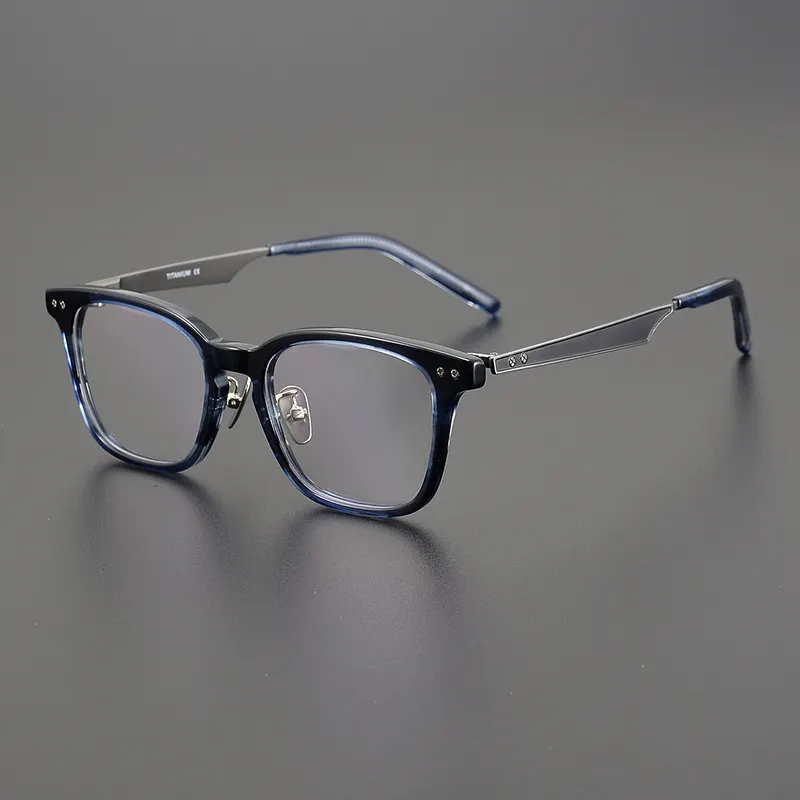 Fattore shenzhen New titanium acetato cornice ottica logo custom di lusso occhiali da vista neri occhiali da vista in vetro montature per occhiali
