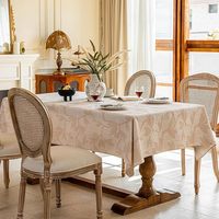 Nappe ronde en coton et lin, motif floral bleu, lavable en machine, style pastoral vintage