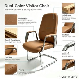 Modern Design PU/Cowhide Leather <b>Chair</b> 37760-2030A - Product Image 6