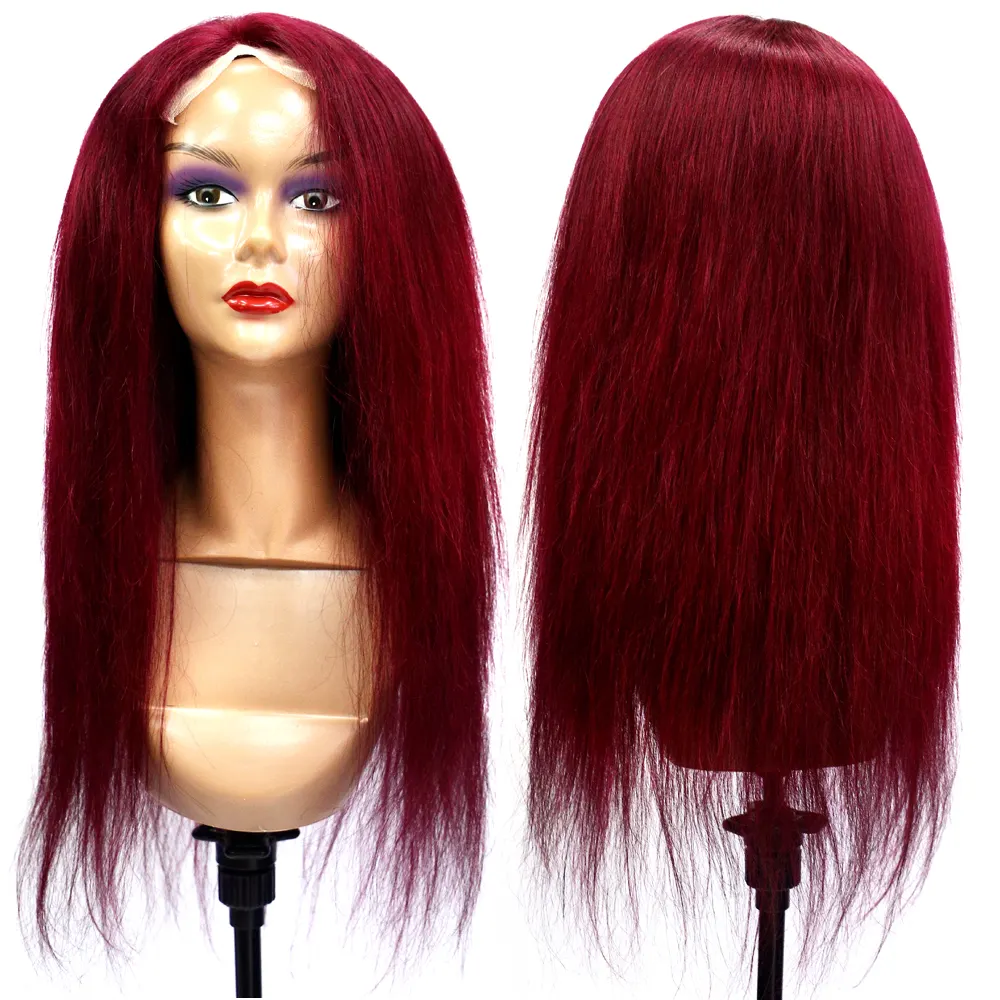High Quality Long Brazilian Hair Color Red Wine Body Wave Hair Lace Front Wigs Cosplay Fire Red Curly Human Hair Wig
