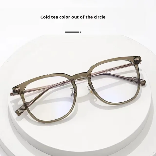 2025 New Square Frame Prescription Lenses Glasses Blue Light Blocking Fashionable Tiktok Xiaohongshu Popular for Men and Women