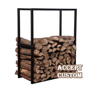 Nero 30 pollici <span class=keywords><strong>per</strong></span> interni/esterni cremagliera <span class=keywords><strong>per</strong></span> legna da ardere in metallo rivestito di polvere con funzione impermeabile porta tronchi <span class=keywords><strong>per</strong></span> deposito camino - Product Image 2