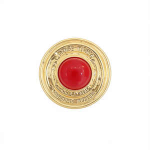 Boucles d'oreilles Erke Tipaki plaquées or avec serti en corail, style vintage, bijoux de mode unisexe - Product Image 1