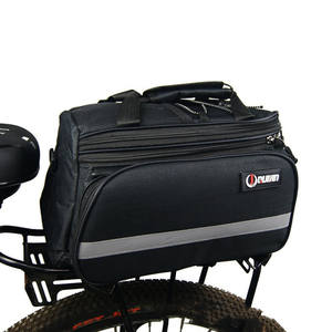 Alforjas para Bicicleta Qijian, Bolsa Trasera para Portaequipajes, Gran Capacidad, Equipo de Ciclismo de Montaña, Tela de Poliéster Negra - Product Image 1