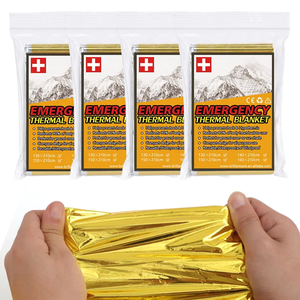 बेघरों के लिए आपातकालीन कंबल थर्मल फ़ॉइल आपातकालीन कंबल मायलर आपातकालीन कंबल 4 पैक - Product Image 5