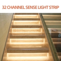 Intérieur DC12V/24V 32 Canal PIR Automatique Motion Sensor Controller Gradation Bande Escalier LED Échelle Lumière