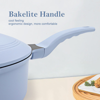 Casserole à lait et à sauce SANLANG en aluminium moulé sous pression, antiadhésive, avec couvercle en aluminium, multifonctionnelle, pratique, sans PFOA