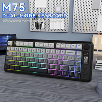 Clavier de jeu sans fil Freewolf M75 à 82 touches, rétroéclairage RVB, batterie rechargeable 2000 mAh, disposition 75 % pour le bureau