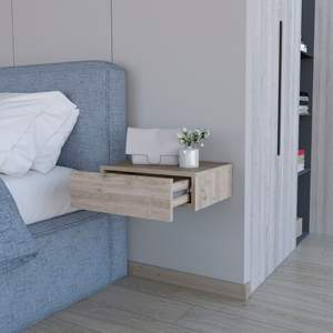 DB Modern Luxury Solid Nightstand Gris claro Montado en la pared Muebles de dormitorio flotantes Plegable ensamblado para un apartamento conveniente - Product Image 2