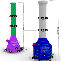 Bong aquatique gonflable géant personnalisé en forme d'hexagone de 40 pieds de haut, modèle XAD-571, avec ventilateur intégré et impression numérique pour promotions