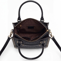 Sac fourre-tout en cuir PU avec rivets dorés, sac à main pour femme, bandoulière amovible, logo personnalisé