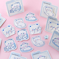 Fournitures de bureau et scolaires STX, blocs-notes mignons et kawaii en forme d'ours, papeterie esthétique, notes autocollantes en forme d'ours blanc