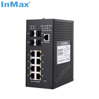 Commutateur de réseau industriel 10G PoE 4X10G SFP + et 8x10/100/1000 ports BaseT(X) commutateur ethernet industriel géré