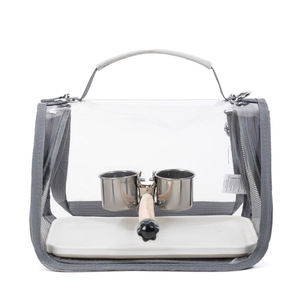 Portagabbia da viaggio portatile piccolo uccello con posatoio in piedi e comodo tappetino pieghevole porta gabbia da viaggio per piccolo uccello - Product Image 3