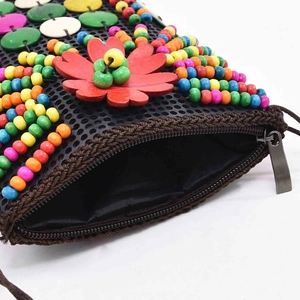 Sac à main en bois de fleurs de couleur radon coloré à la mode pour femmes Portefeuilles pour femmes, sacs bandoulière, sacs pour téléphone portable - Product Image 4