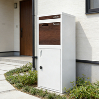 Boîte de livraison de colis en acier étanche à double ouverture, boîte à colis avec serrure tactile intelligente, autoportante, pour extérieur