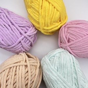 Grosir benang Chenille tebal Jumbo Super lembut rajutan tangan 100% poliester tebal - Product Image 2