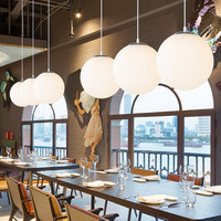 Luminaire suspendu en verre moderne nordique E27, lampe de plafond LED décorative pour salle à manger, salon, chambre à coucher