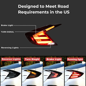 Luz Trasera LED RGB Estilo DK Motion para Honda CIVIC 2016 2017 2018 2019 2022 10.ª Generación FK Sedán, Conjunto de Lámpara Trasera - Product Image 2