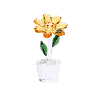 Ornement de fleur de rose en cristal, figurine de table en verre, bouquet de collection fait main, imprimé UV pour la décoration intérieure