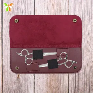 PU Leather Scissor Case Portable PU Leather Professional Barber Hair Scissors Display Holder Bag Pouch Case