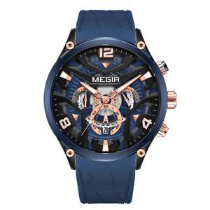 Nuevo reloj deportivo para hombre, cronógrafo multifuncional de tres ojos y seis manecillas, reloj de pulsera de cuarzo de silicona - Product Image 5