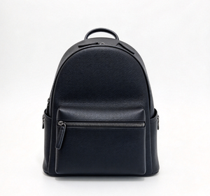 Vintage Minimalist PU <b>Leather</b> <b>Backpack</b> 7 Inch Zip Closure Front Pocket <b>Black</b> Daily Use - Product Image 3