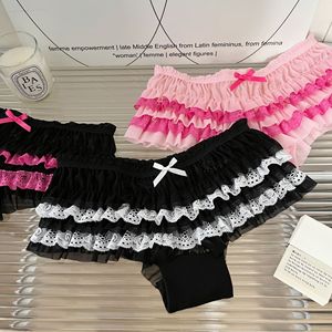 Culotte de bikini en maille à volants pour <span class=keywords><strong>femme</strong></span>, style Y2K Lolita, mini-short froncé sexy coquette taille basse tricotée extensible - Product Image 5