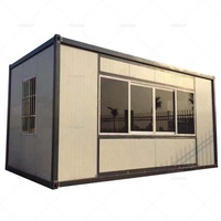 Kiosque de café mobile préfabriqué en conteneur maritime, design moderne, modulaire, avec fenêtre escamotable