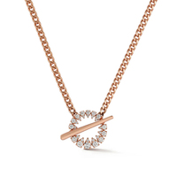Collier à chaîne avec fermoir à bascule en argent sterling 925 et diamant rond en or 14 carats, bijoux fins élégants et simples de Milskye pour femmes