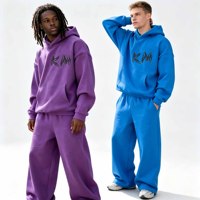 Ensemble de survêtement décontracté pour homme : Hoodie oversize et pantalon large en molleton French Terry avec logo personnalisé