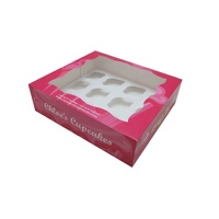 Boîte cadeau en papier personnalisée pour 6, 12 ou 24 cupcakes, beignets, pâtisseries, snacks, biscuits, emballage pliable en papier pour la restauration rapide, emballage jetable