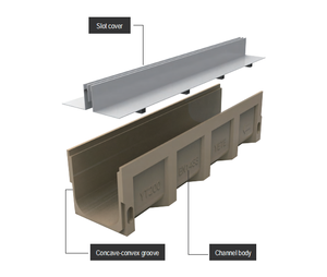 Canale di scarico lineare <span class=keywords><strong>in</strong></span> calcestruzzo polimerico con copertura per materiali da costruzione per il sistema di trincea di drenaggio - Product Image 3