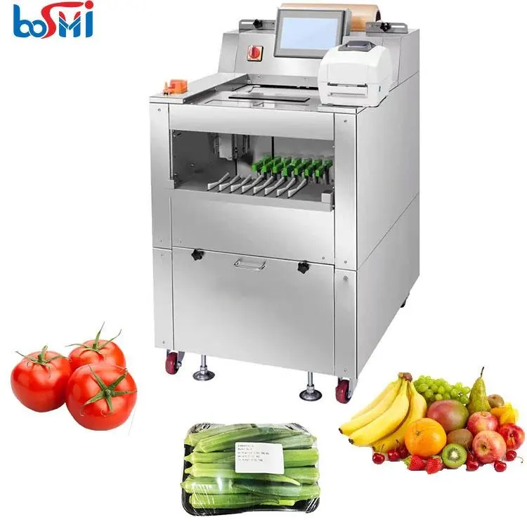 vegetable cling wrap sealer automatic cling film wrapping machine stretch film meat foods packaging machine