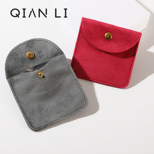 Dry Power Velvet Jewelry Packaging Bags 10x10cm Snap Closure For Earrings Necklace <b>Storage</b> Pouches - Product Image 2