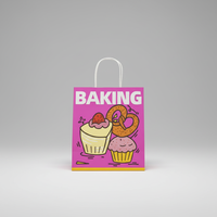Sacs en papier kraft personnalisés avec ruban de fermeture et poignée pour médicaments, biscuits, collations, shopping, emballage promotionnel