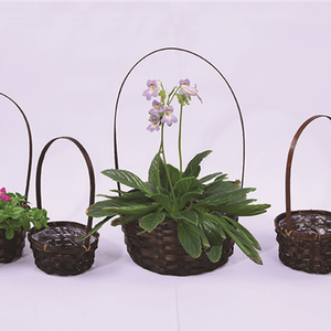 Mini panier de fleurs en bambou coloré tissé à la main pratique Festival de Pâques stockage à la maison panier-cadeau organisation de la cuisine Handicraf - Product Image 1