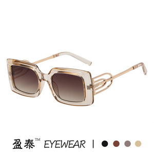 Lunettes de soleil carrées Yingtai, monture en plastique et métal, protection UV400, unisexes, mode - Product Image 3
