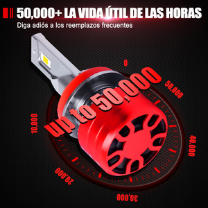 Faros Delanteros LED para Automóvil F5, Bombilla de Aluminio Roja de 6000K para Vehículos en General, Piezas de Repuesto de Luz LED de Alta Potencia - Product Image 2