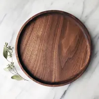 Großhandel benutzer definierte Walnuss Lebensmittel servieren handgemachte Lagerung Holz runde Form Display natürliche rollende Holz tablett
