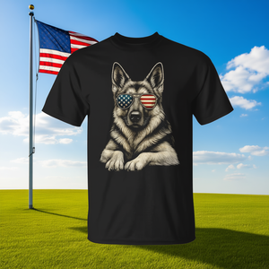T-shirt avec motif drapeau américain et chien berger allemand, design patriotique - Product Image 3