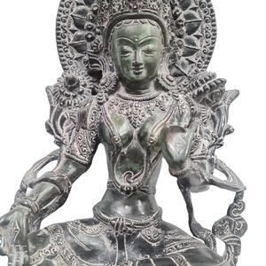 Estatua de latón verde de estilo Tibetano para niños, estatua de estilo budista tibetano, escultura de estilo oriental, artesanía de nepalí - Product Image 2