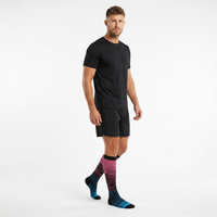 Chaussettes de sport tricotées à compression, dégradées, multicolores, en nylon, antidérapantes, pour jeunes hommes, très vendues à l'international