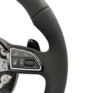 Volant en cuir pleine fleur avec bouton de chauffage en stock pour <span class=keywords><strong>Audi</strong></span> A3 A4 A5 A6 C6 C7 C8 S3 <span class=keywords><strong>S4</strong></span> S5 S6 <span class=keywords><strong>B7</strong></span> <span class=keywords><strong>B7</strong></span>.5 B8 B9 Q5 Q7 RS3 RS4 RS5 RS6 - Product Image 5