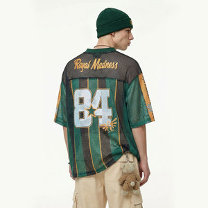 Maillot de football en mesh col en V rayé numéro 84 Série US CAN MEX 2026 Royal Madness – Équipement de supporter pour événements sportifs mondiaux - Product Image 1