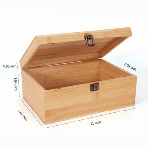 Caja rectangular de madera de bambú tamaño A4 hecha a mano para regalo, embalaje y almacenamiento para uso doméstico. - Product Image 3