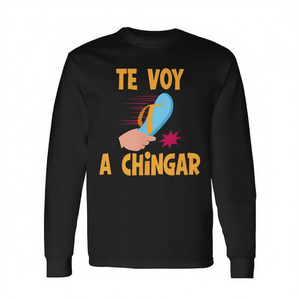 Camiseta de Manga Larga con Diseño de Humor Mexicano, Te Voy A Chingar Chancla - Product Image 2