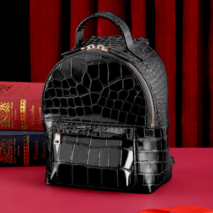 Mochila Pequeña de Piel de Cocodrilo Siamés, Mochila Versátil para Mujer, Mochila de Viaje de Gran Capacidad - Product Image 2